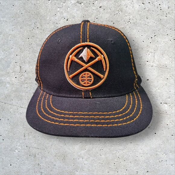 Zephyr Other - Denver Nuggets Zephyr 3215 Chopped Fitted Hat 7 1/8 Black Orange Wool NBA Cap